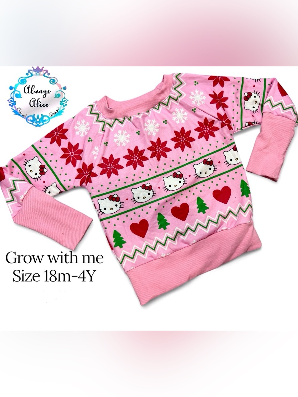 Hello kitty Christmas sweater-Handmade-New